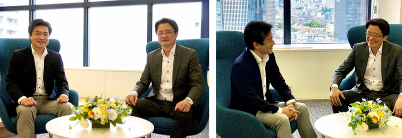 Conversation at the headquarters of Nihon Suido Consultants