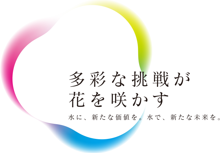 多彩な挑戦が花を咲かす　水に、新たな価値を。水で、新たな未来を。
